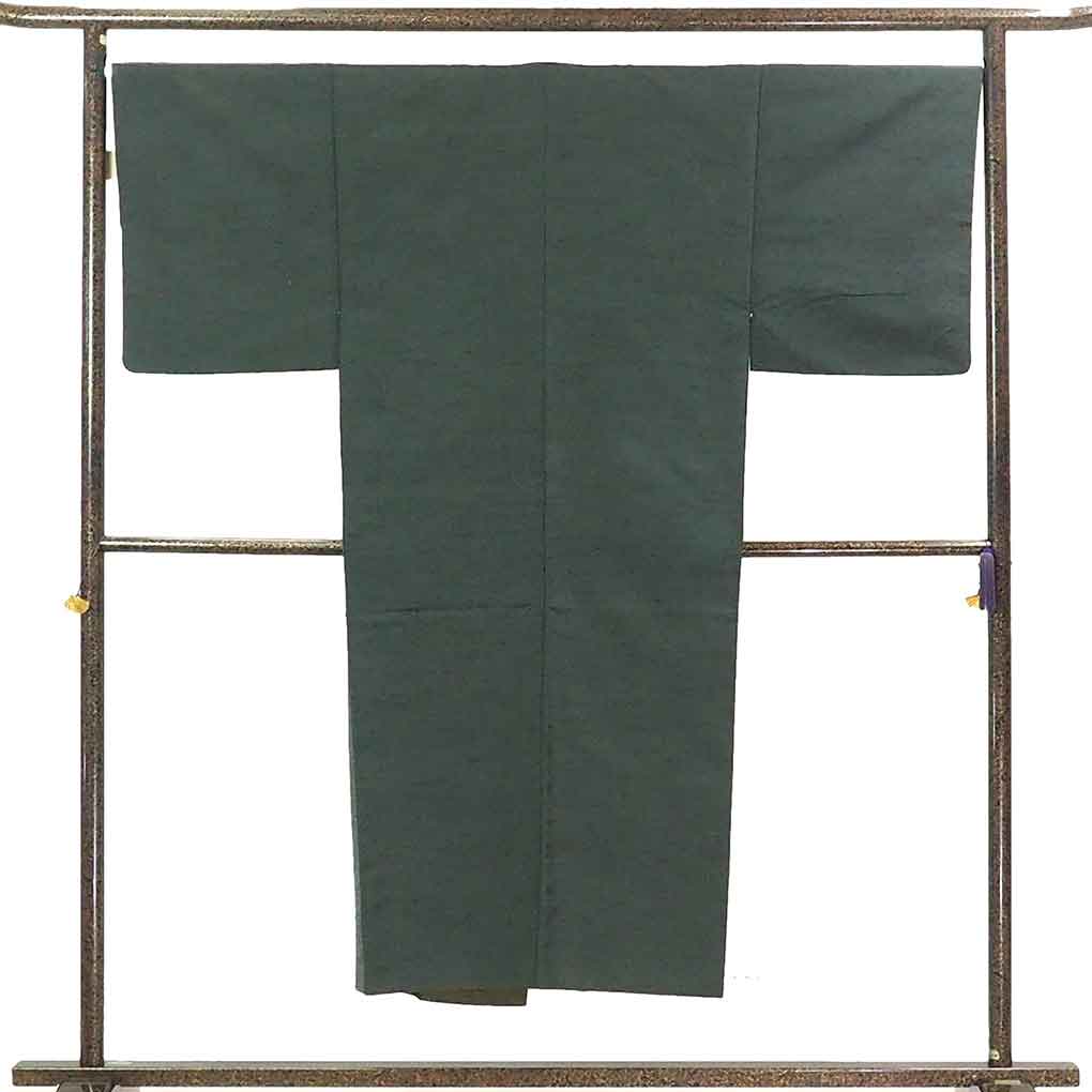 未使用反物 正絹結城紬織 なき 男性反物 布幅41cm アンサンブル 