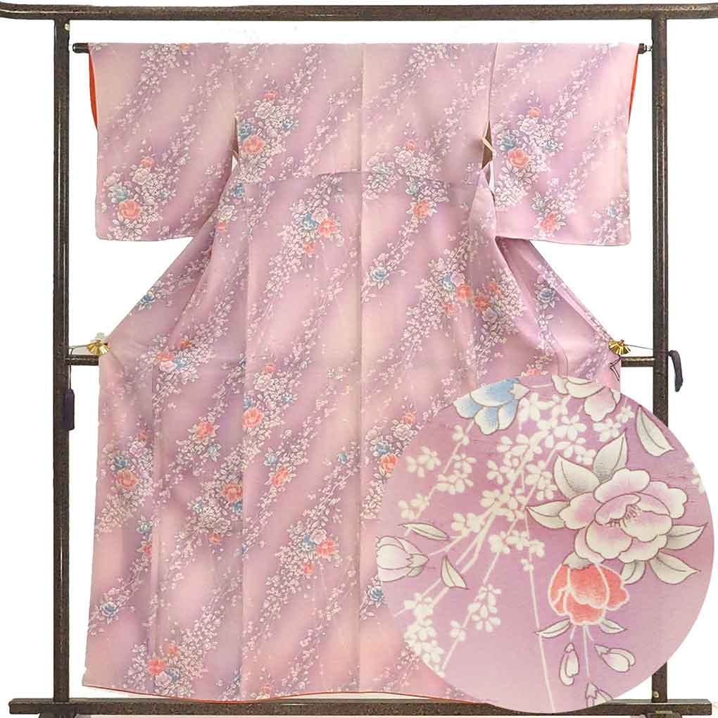 秀品 正絹 振袖 金駒刺繍 身丈159.5cm ピンク地 暈し 雪輪 吉祥文 振袖 身丈164.5cm 裄丈64cm 正絹 名品 【】 振袖 身丈164.5cm 裄丈64cm
