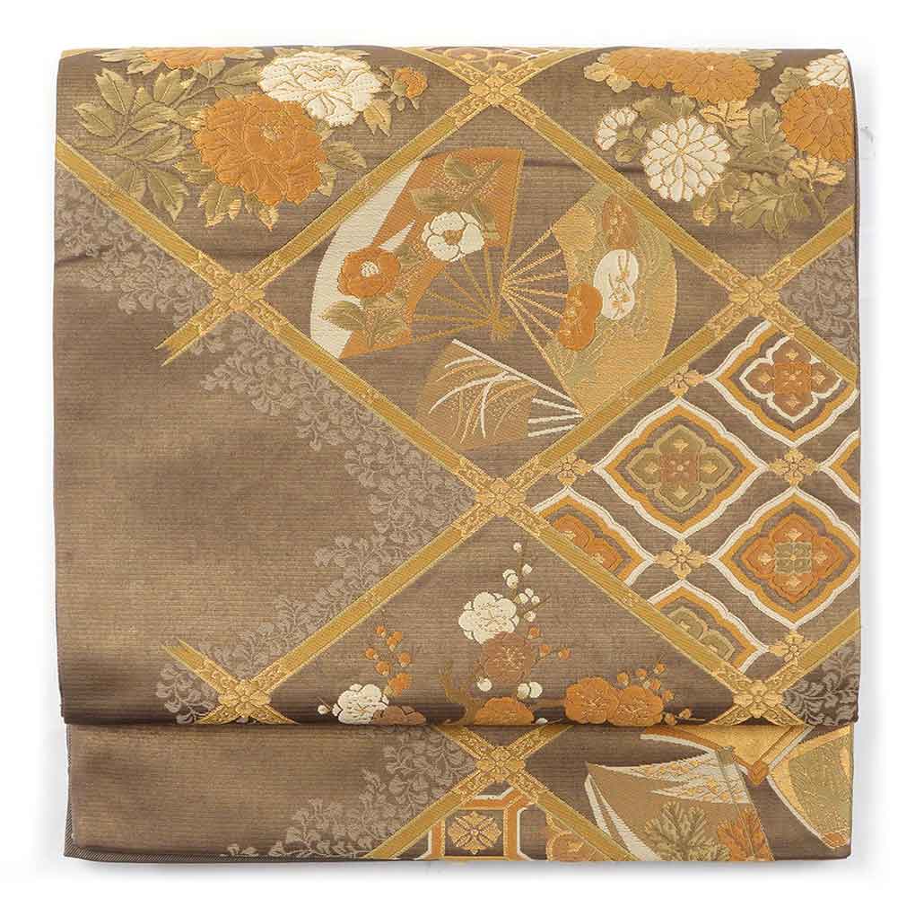 袋帯 リサイクル着物 幅31cm 長さ441cm レディース 紅葉 夏用 正絹（シルク）紫地 未使用品 中古袋帯 リサイクル帯 幅31cm 長さ441cm レディース 花