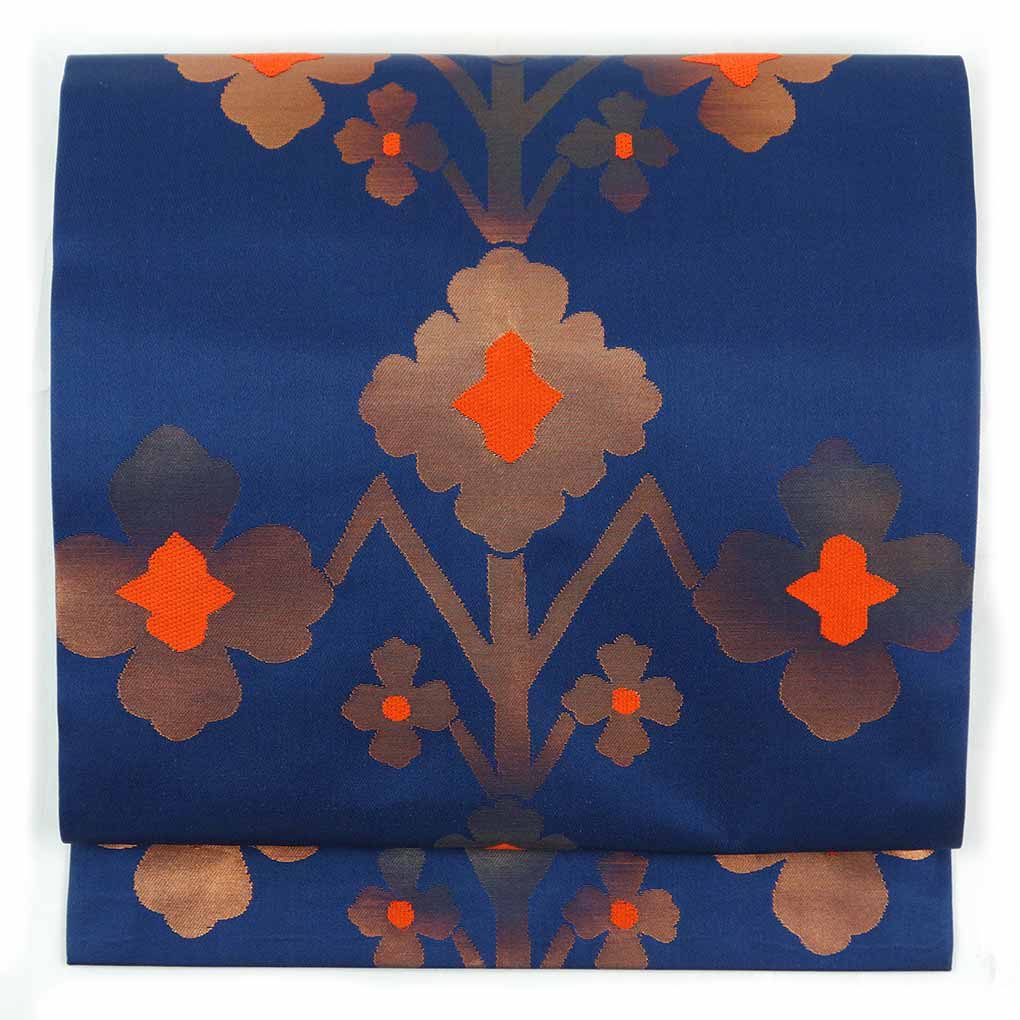 【高級　未使用】袋名古屋帯　鳥　菊紋　よろけ縞　パッチワーク　やまと加工済 高級 未使用】袋名古屋帯 鳥 菊紋 よろけ縞 パッチワーク やまと