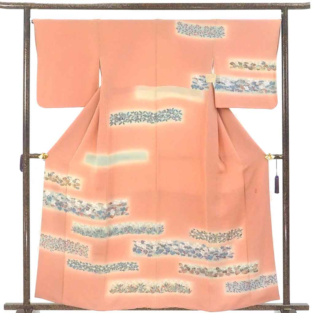 色留袖　訪問着　着物　正絹　裄長 楽天市場】【新古品】 訪問着 着物 正絹 袷 ライトグレー 黒 桜