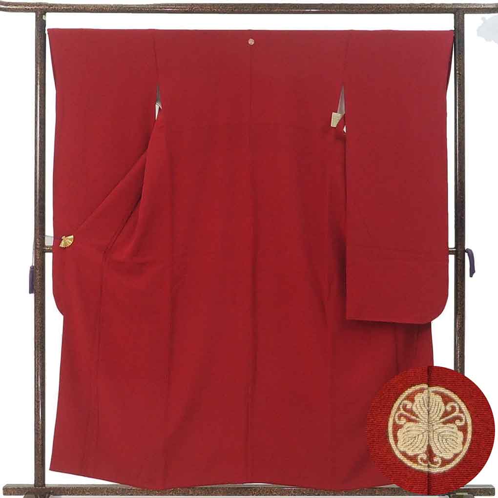 要事前確認　振袖　正絹　赤　　裄70.5cm　身丈167cm　3308rym ポイント10倍|7/31 10時まで】【ご試着キャンペーン】対象商品10