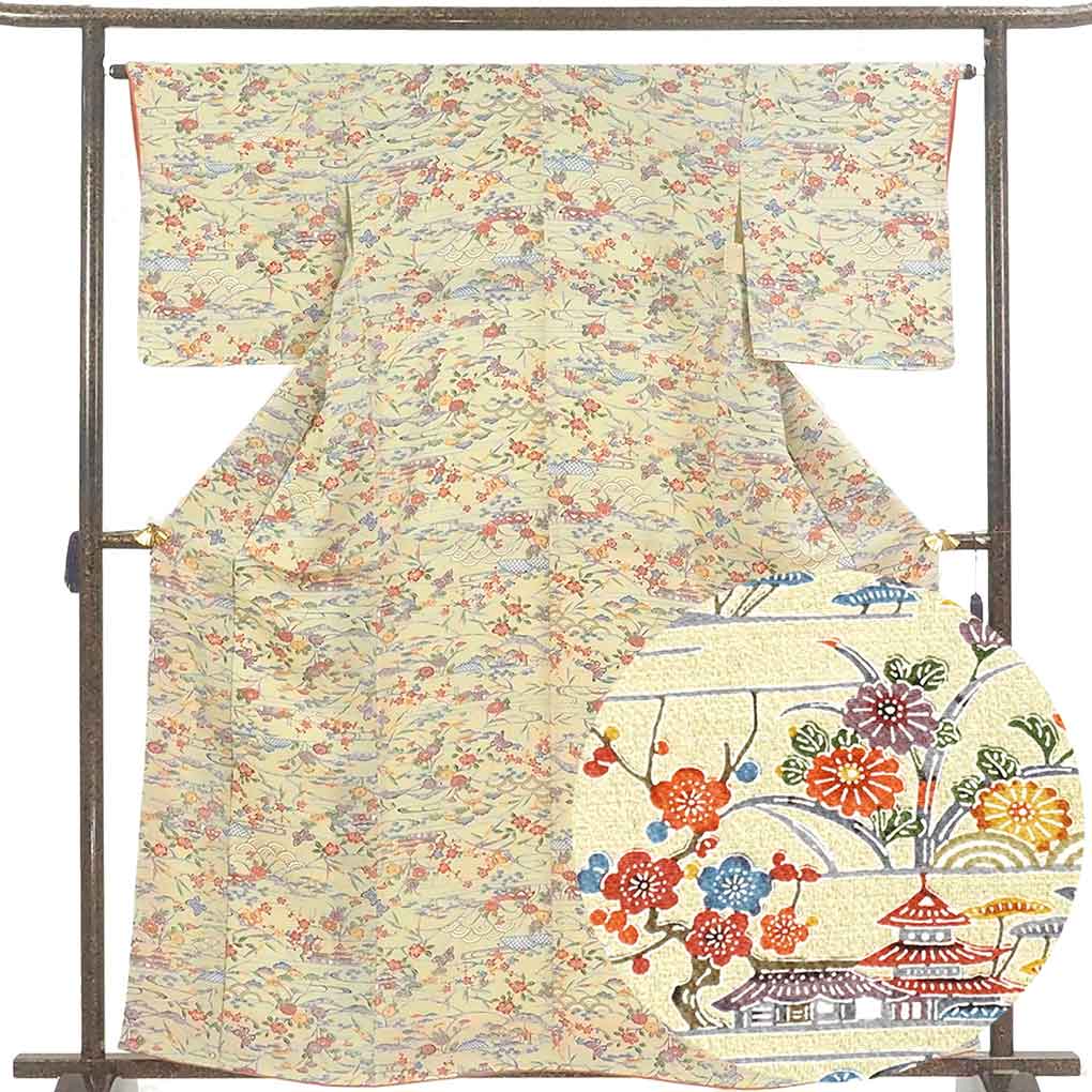 訪問着セット 身丈167cm 裄64cm 訪問着レンタル hw1406 トールサイズ 高身長 165cm〜175cm 卒業