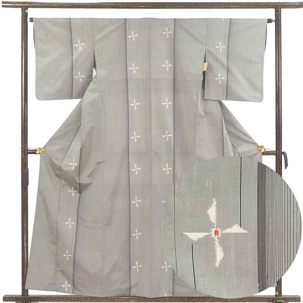 小紋 リサイクル着物 身丈156cm 裄63cm 前幅23cm 後幅29cm 袖丈46cm レディース 袷 裄Mサイズ 秋冬春用 正絹（シルク）茶色 美品 身丈156cm-159cm未満長着 15500円小紋 リサイクル着物 身丈165cm