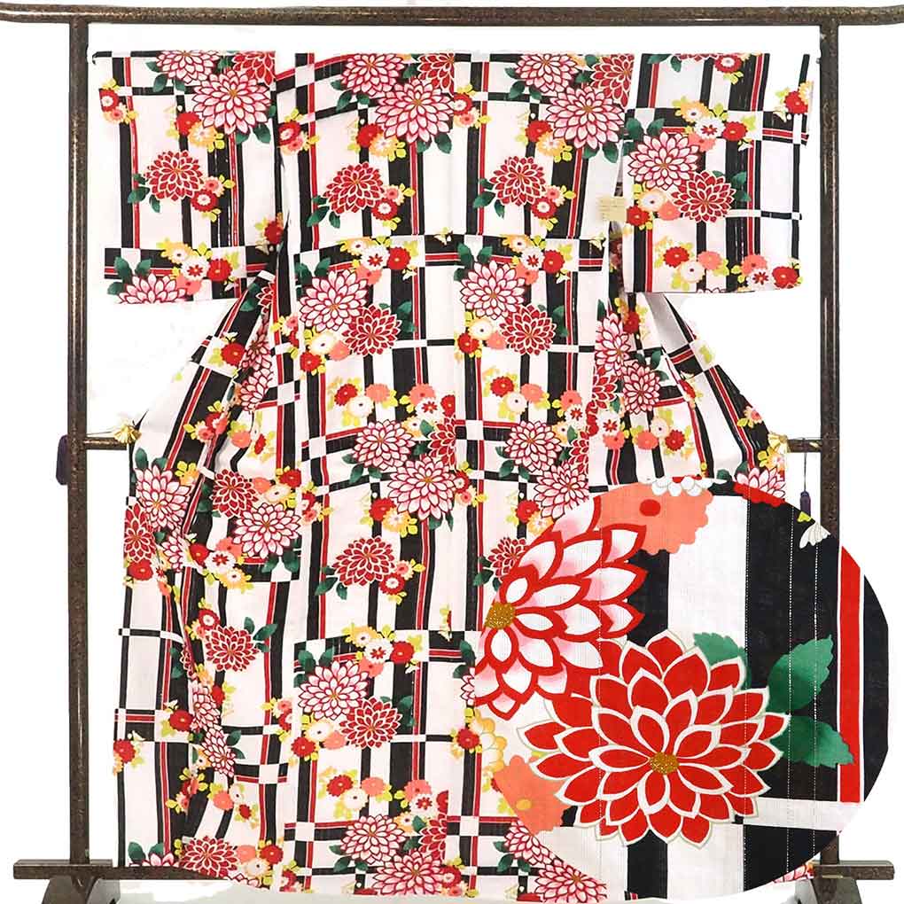 【逸品＊】秋草の訪問着　パールグレー　繻子　螺鈿　スモールサイズ　特価☆ 正統派古典 紫 牡丹柄/大柄 假屋崎省吾デザイン 豪華 華やかな