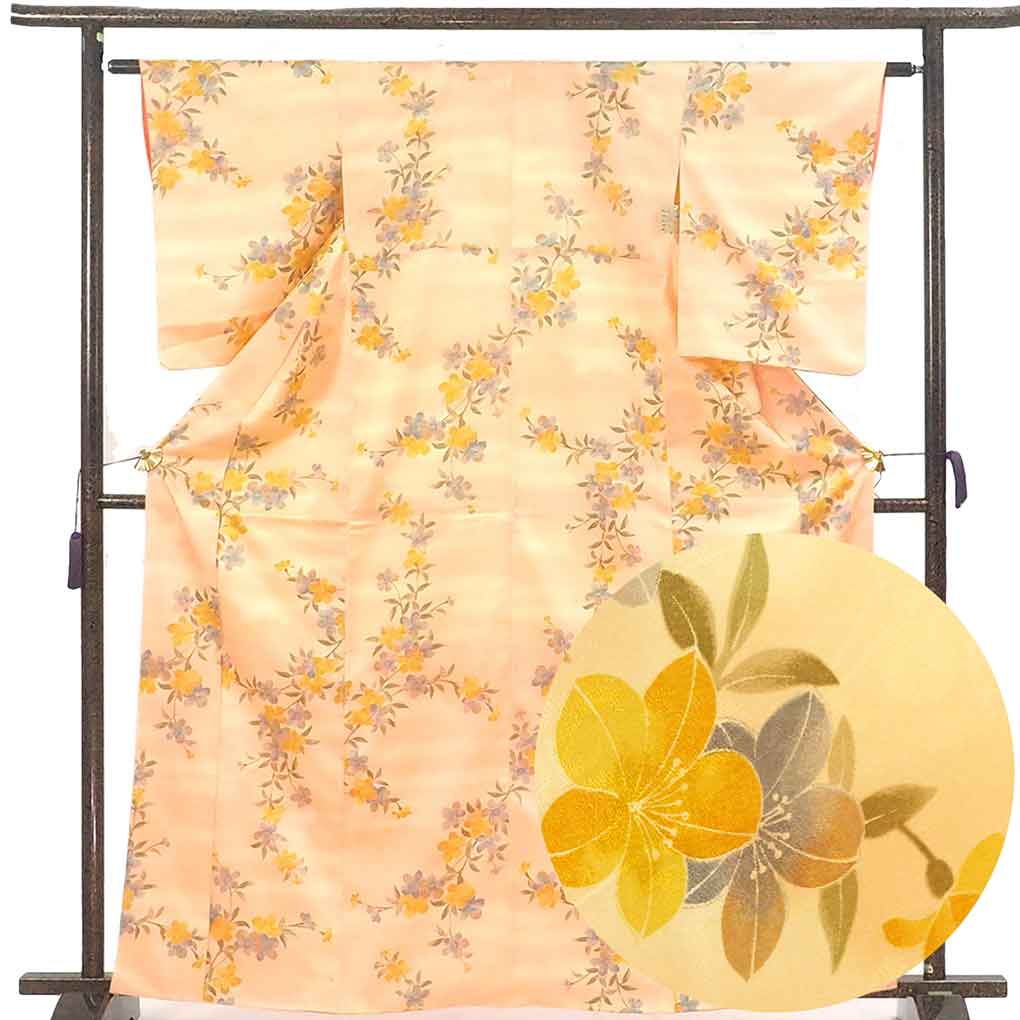 u*4様 未使用近い　美品　単衣　正絹　小紋　フルセット　身丈156 裄丈64 会*子様 未使用近い 美品 袷 正絹 浜千鳥 江戸小紋 フルセット