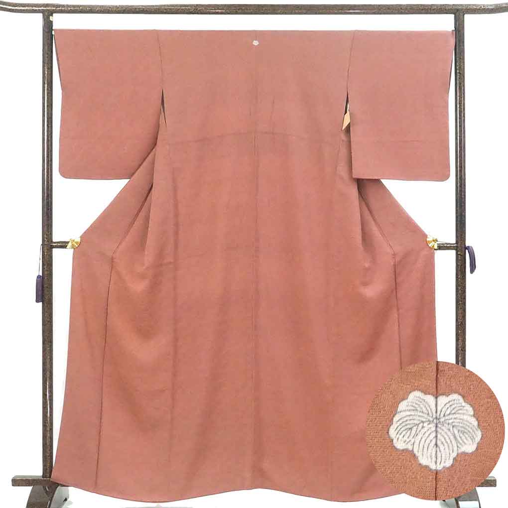 D 美品 単衣 浜ちりめん 高砂縮緬 色無地 正絹 着物 身丈161 裄65 D 美品 単衣 浜ちりめん 高砂縮緬 色無地 正絹 着物 身丈161 裄