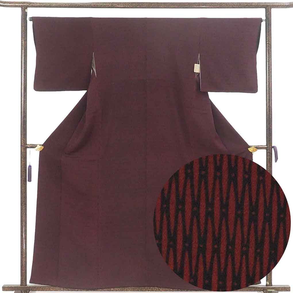 て*ず様 美品　袷　正絹　作家物　鮫小紋　縮緬　フルセット　身丈156 裄丈65 江戸小紋 身丈162cm 裄丈65cm M 袷 鮫 灰茶 正絹 名品 一つ