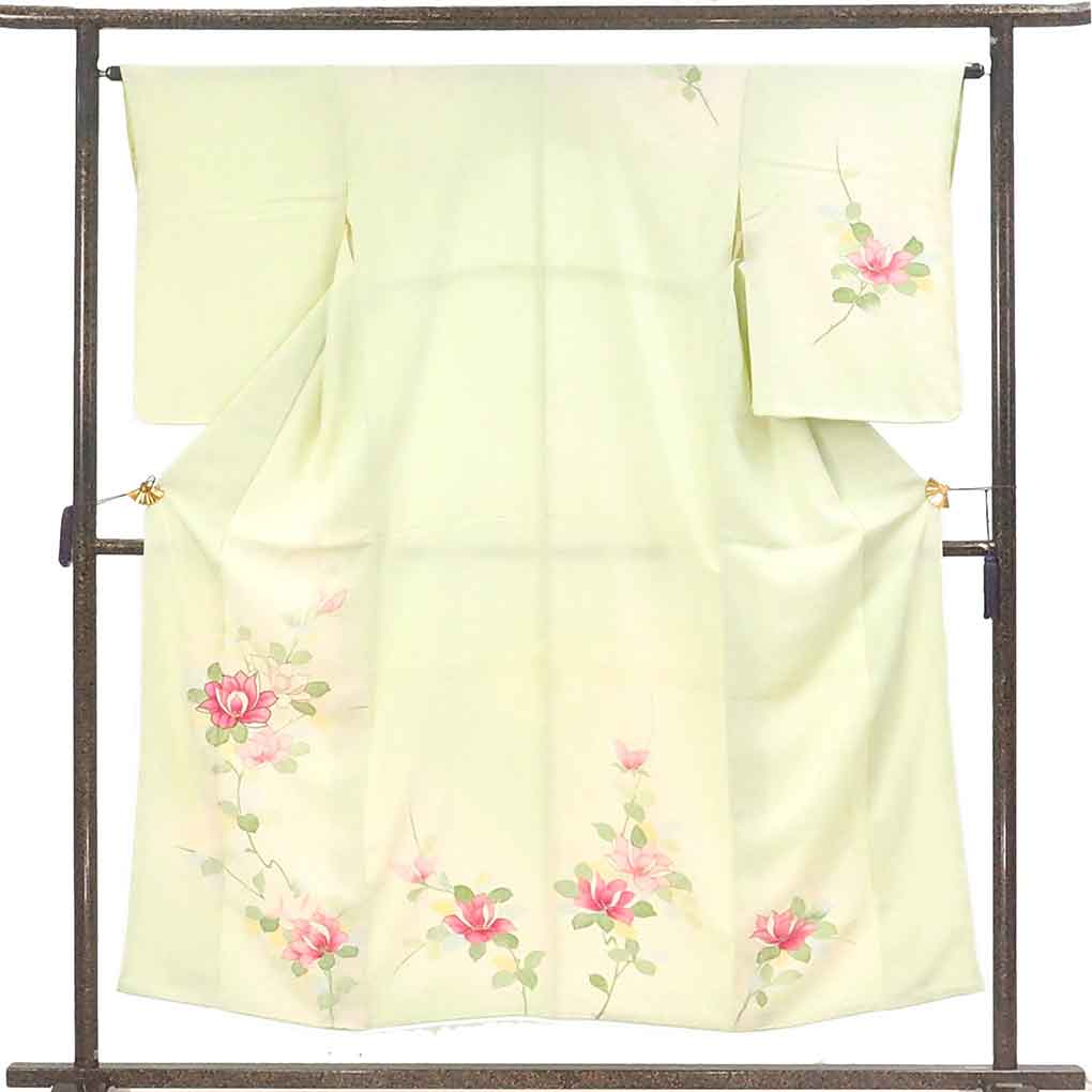 着用可能！美品４点まとめ売り 裄66㌢位 作家物2点 色留袖1点 色留袖レンタル664ﾋﾟﾝｸﾍﾞｰｼﾞｭ地更紗 | 着物レンタルの京都かしい