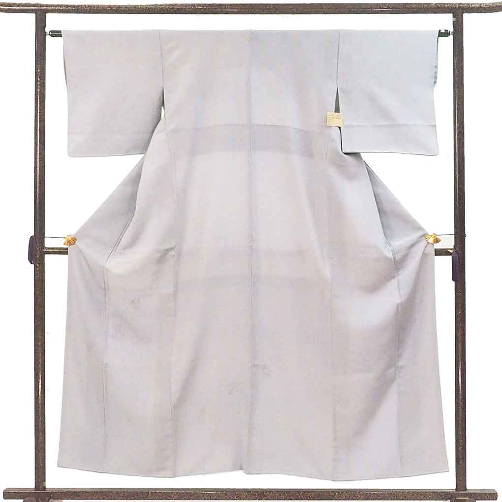 付下 リサイクル着物 身丈155cm 裄63cm 前幅24cm 後幅30.5cm 袖丈45cm 袖幅32cm レディース 袷 橘 裄Mサイズ 秋冬春用 正絹（シルク）グレー 美品 リメイク リユース【ランクA】