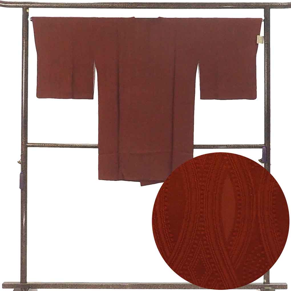 コート リサイクル着物 コート丈95cm 裄67cm 袖丈48cm 袖幅35cm レディース 袷 無地 裄長 裄Lサイズ 秋冬春用 正絹（シルク）ブラウン 美品 リメイク リユース【ランクA】