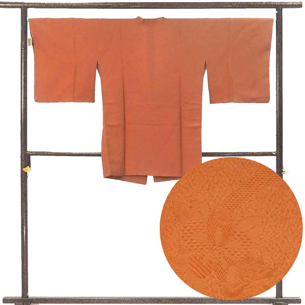 コート リサイクル着物 コート丈88cm 裄67cm 袖丈47cm 袖幅35cm レディース 袷 無地 裄長 裄Lサイズ 秋冬春用 正絹（シルク）ブラウン 未使用品 リメイク リユース【ランクS】