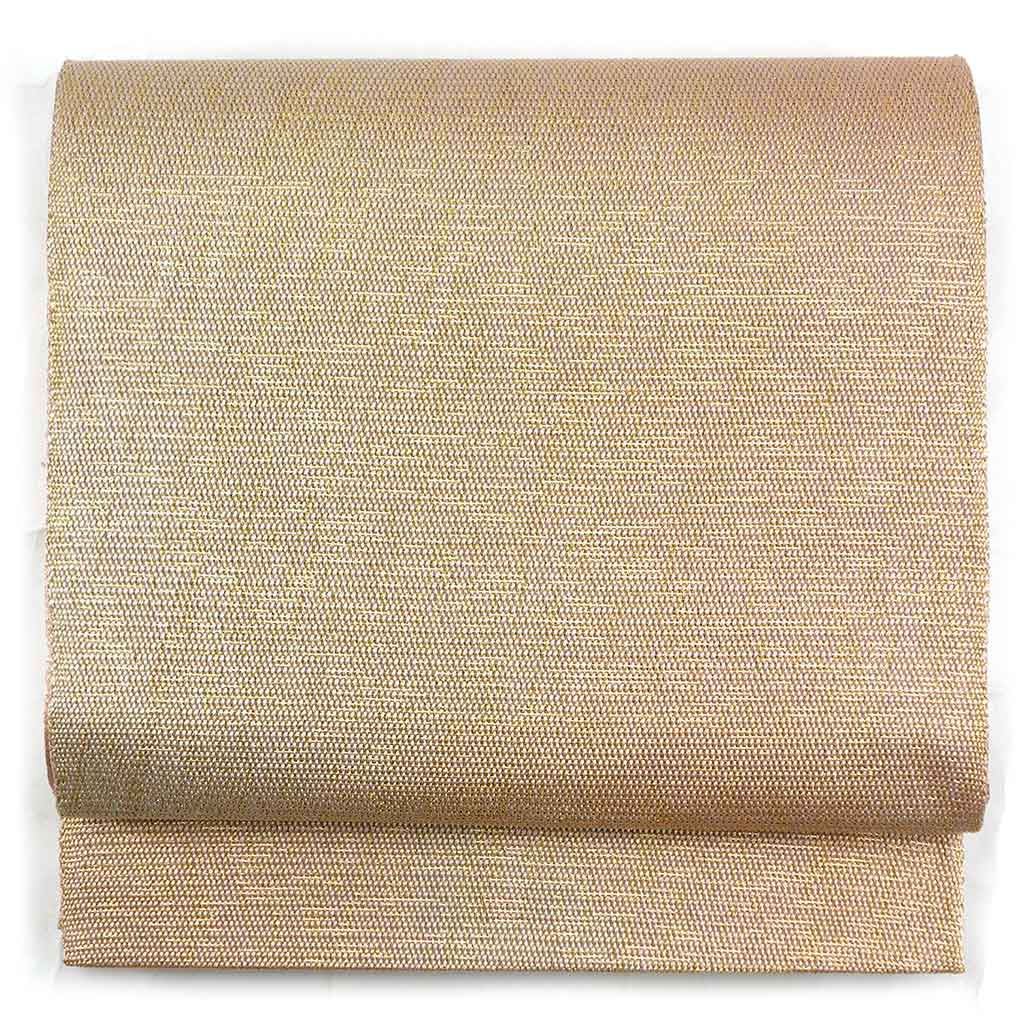 袋帯 リサイクル帯 幅30.5cm 長さ455cm レディース 無地 秋冬春用 正絹（シルク）ブラウン 美品 リメイク リユース【ランクA】