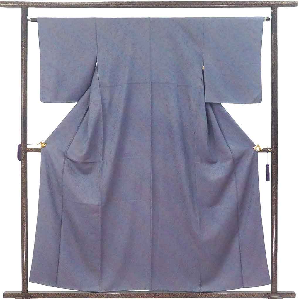 色無地 リサイクル着物 身丈157cm 裄63cm 前幅25cm 後幅30cm 袖丈49cm 袖幅33cm レディース 袷 ぼかし 裄Mサイズ 秋冬春用 正絹（シルク）グレー やや難 リメイク リユース【ランクB】