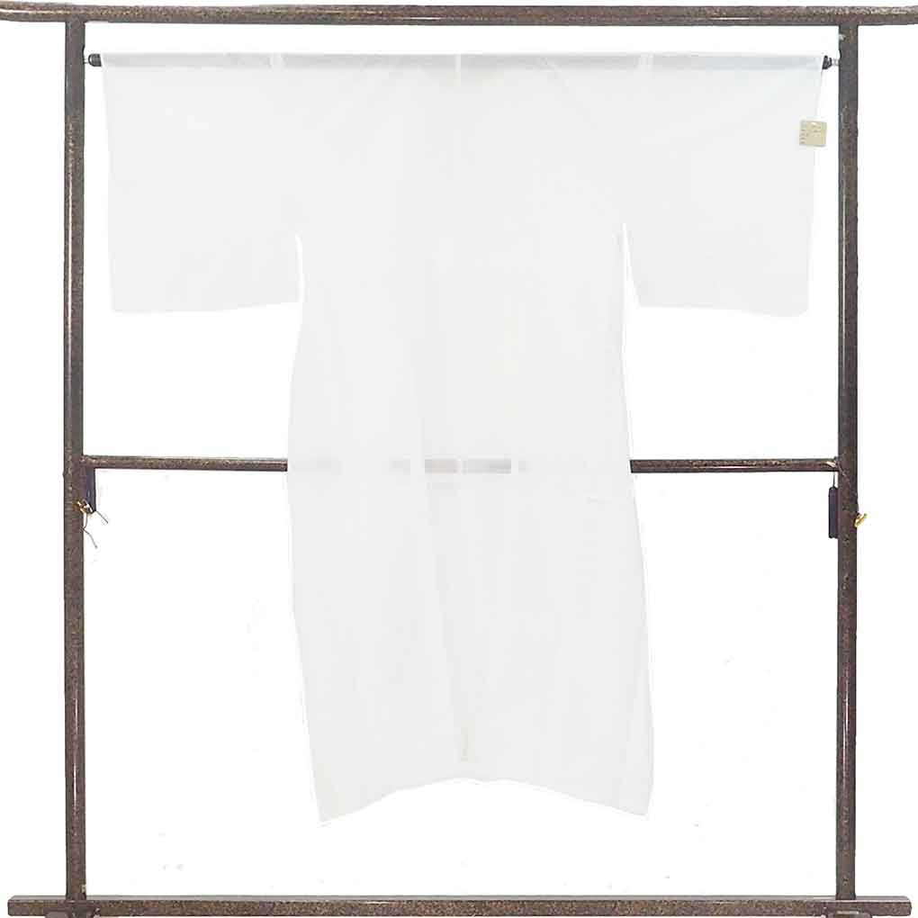 長襦袢 リサイクル着物 襦袢丈167cm 裄65cm 袖丈48.5cm 袖幅32.5cm レディース 無地 裄Mサイズ 夏用 ポリエステル ホワイト 未使用品 リメイク リユース【ランクS】