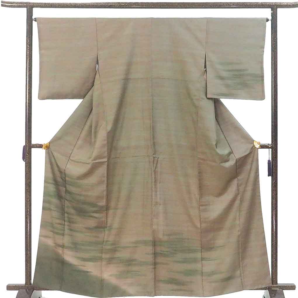 付下 リサイクル着物 身丈164cm 裄66cm 前幅24.5cm 後幅30cm 袖丈49cm 袖幅33cm レディース 袷 ぼかし 裄長 裄M-Lサイズ 秋冬春用 正絹（シルク）ブラウン トールサイズ 美品 リメイク リユース【ランクA】