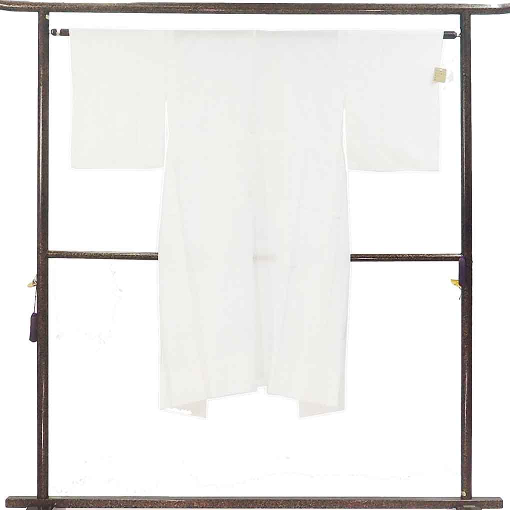 長襦袢 リサイクル着物 襦袢丈122cm 裄62cm 袖丈47cm 袖幅31.5cm レディース 胴抜袖無双 波頭 裄Sサイズ 秋冬春用 ポリエステル ブラック 美品 リメイク リユース【ランクA】