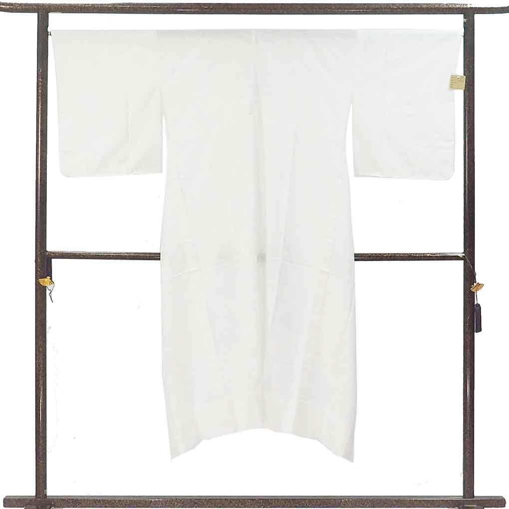 長襦袢 リサイクル着物 襦袢丈137cm 裄67cm 袖丈50cm 袖幅33cm レディース 胴抜袖無双 花柄 裄長 裄Lサイズ 秋冬春用 ポリエステル ホワイト 未使用品 リメイク リユース【ランクS】
