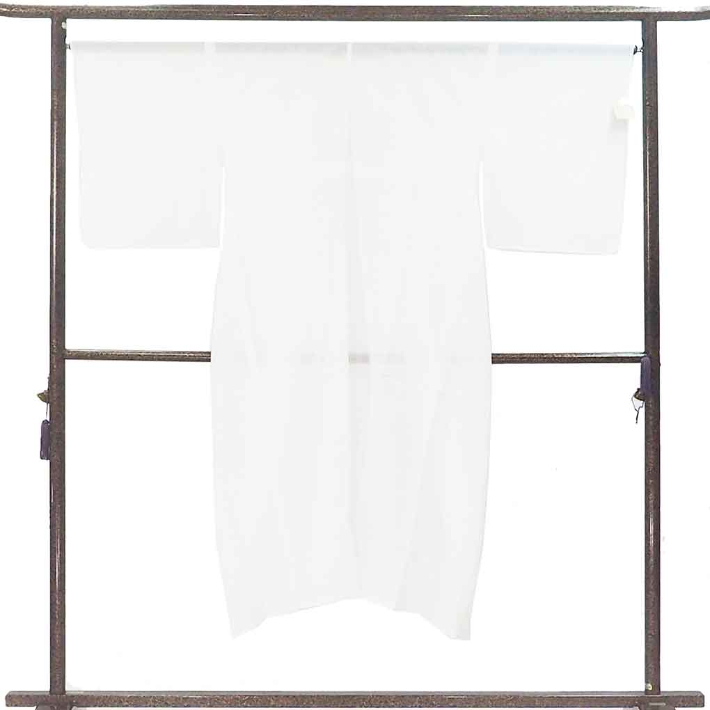 長襦袢 リサイクル着物 襦袢丈137cm 裄67cm 袖丈51cm 袖幅33cm レディース 無地 裄長 裄Lサイズ 夏用 ポリエステル ホワイト 未使用品 リメイク リユース【ランクS】
