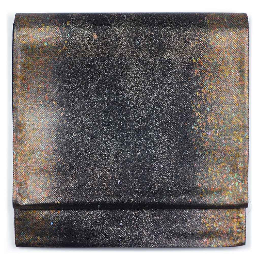 袋帯 リサイクル帯 幅31cm 長さ430cm レディース 縦ぼかし 秋冬春用 正絹（シルク）ブラック 美品 リメイク リユース【ランクA】