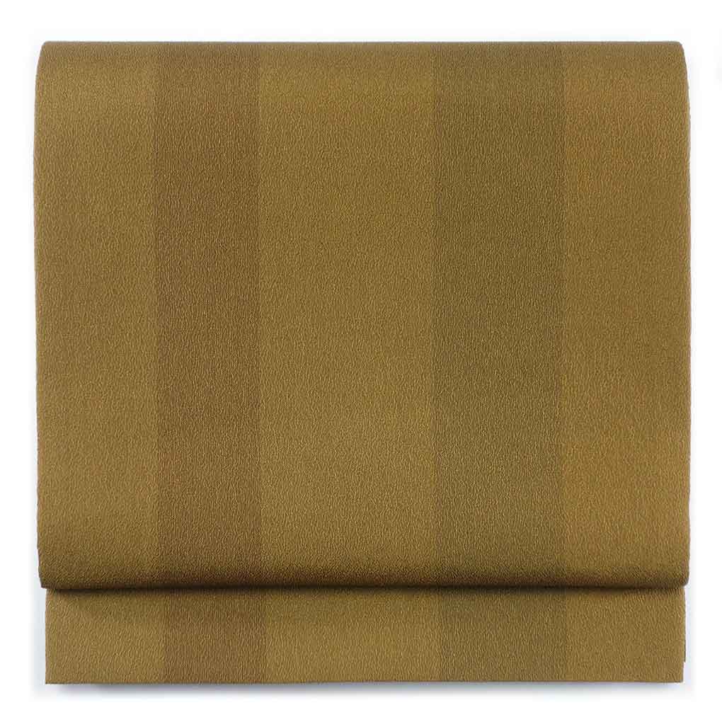 袋帯 リサイクル帯 幅31cm 長さ467cm レディース 縞 秋冬春用 正絹（シルク）ブラウン 未使用品 リメイク リユース【ランクS】