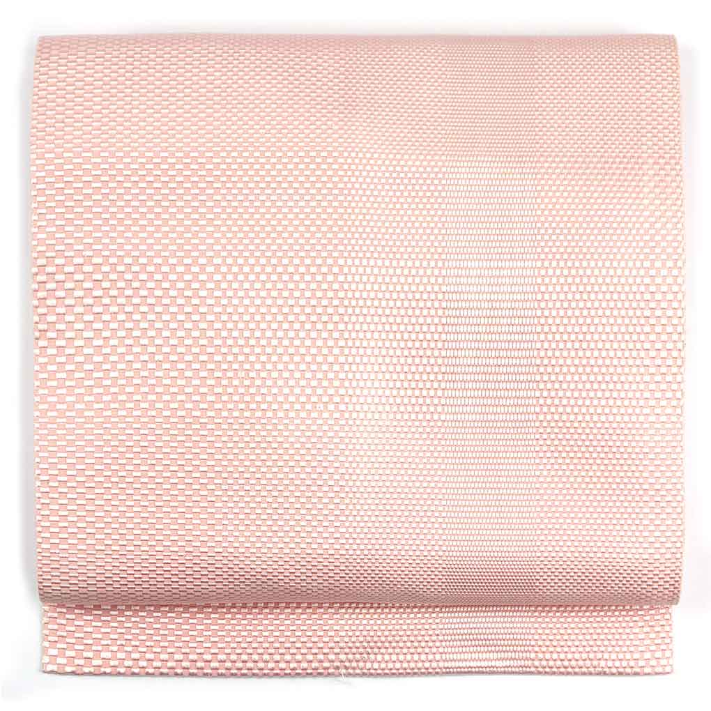 名古屋帯 リサイクル帯 幅31cm 長さ358cm レディース 無地 秋冬春用 正絹（シルク）ピンク 美品 リメイク リユース【ランクA】