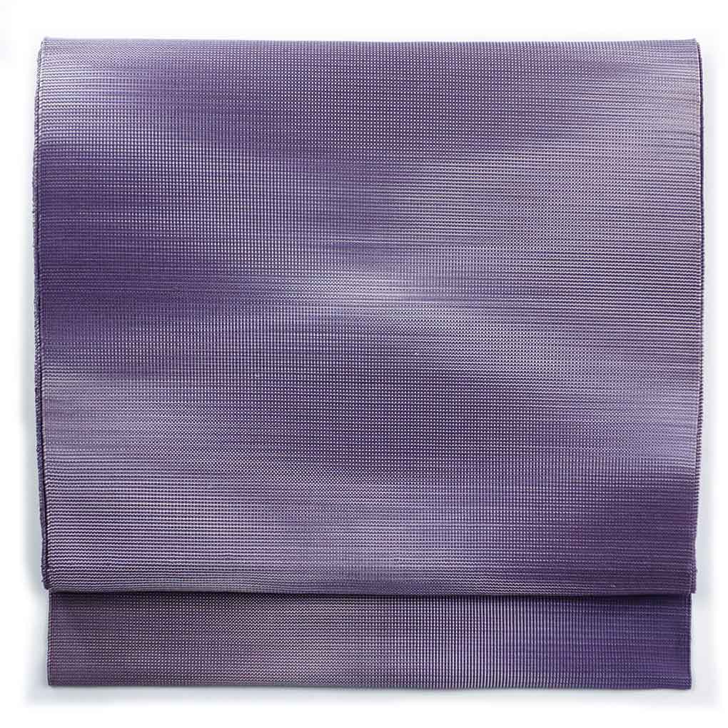 名古屋帯 リサイクル帯 幅30cm 長さ366cm レディース ぼかし 秋冬春用 正絹（シルク）パープル 美品 リメイク リユース【ランクA】