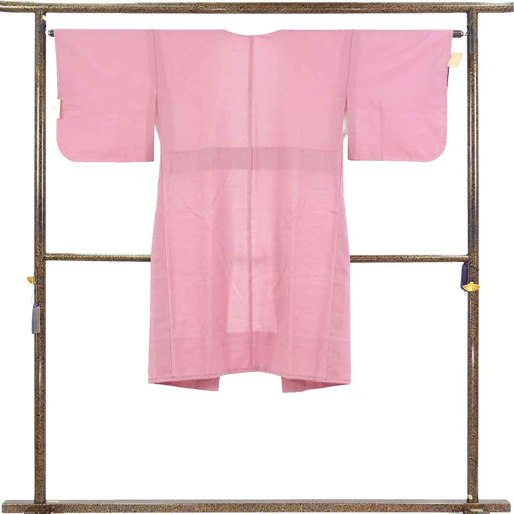 長襦袢 リサイクル着物 襦袢丈115cm 裄65.5cm 袖丈44.5cm 袖幅32.5cm レディース 袷 無地 裄Mサイズ 秋冬春用 木綿 パープル 未使用品 リメイク リユース【ランクS】