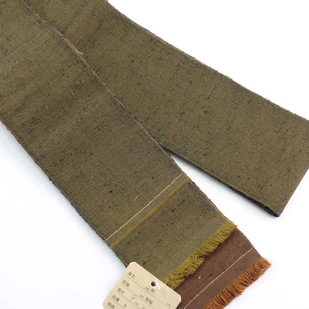 角帯 リサイクル帯 帯幅9cm 長さ400cm メンズ 無地 秋冬春用 正絹（シルク）ブラウン 美品 リメイク リユース【ランクA】