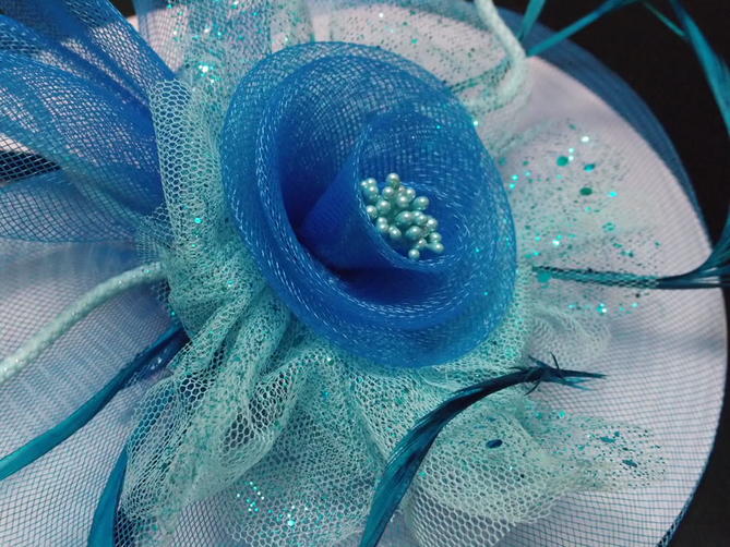 髪飾り 青いネットバラカチューシャ付き 簪 髪かざり 髪留め 髪どめ 振袖用 ふりそで ヘアアクセサリー フラワーコーム 新品 和装小物 髪飾り リサイクル着物ショップ 大阪で創業百年 呉服のきくや