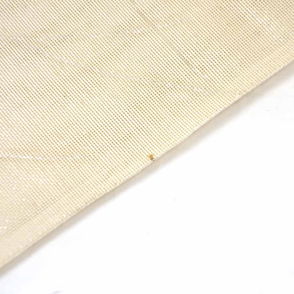 袋帯 リサイクル帯 幅31cm 長さ440cm レディース 桔梗 夏用 ポリエステル ホワイト やや難 リメイク リユース【ランクB】