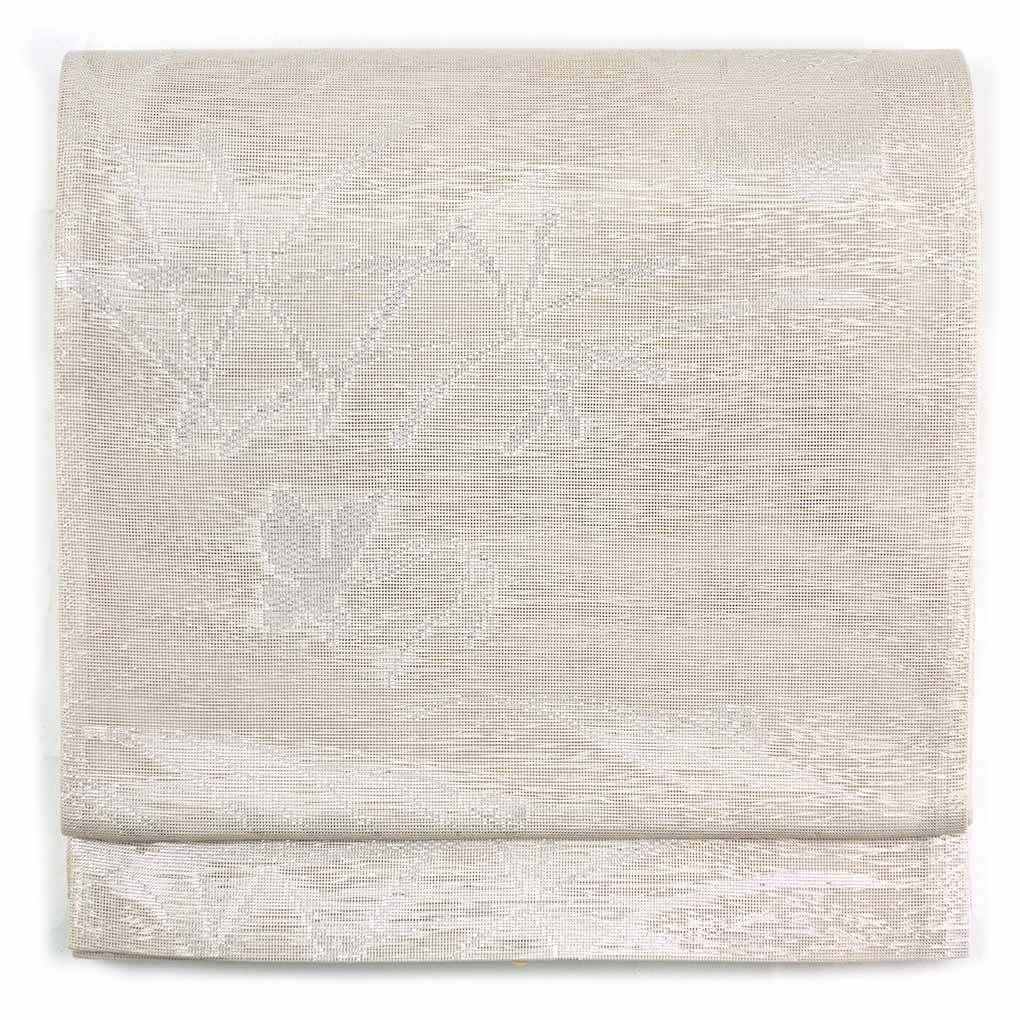 袋帯 リサイクル帯 幅31cm 長さ447cm レディース 抽象柄 夏用 正絹（シルク）ブラウン 未使用品 リメイク リユース【ランクS】