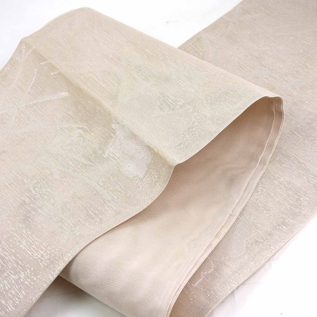 袋帯 リサイクル帯 幅31cm 長さ447cm レディース 抽象柄 夏用 正絹（シルク）ブラウン 未使用品 リメイク リユース【ランクS】