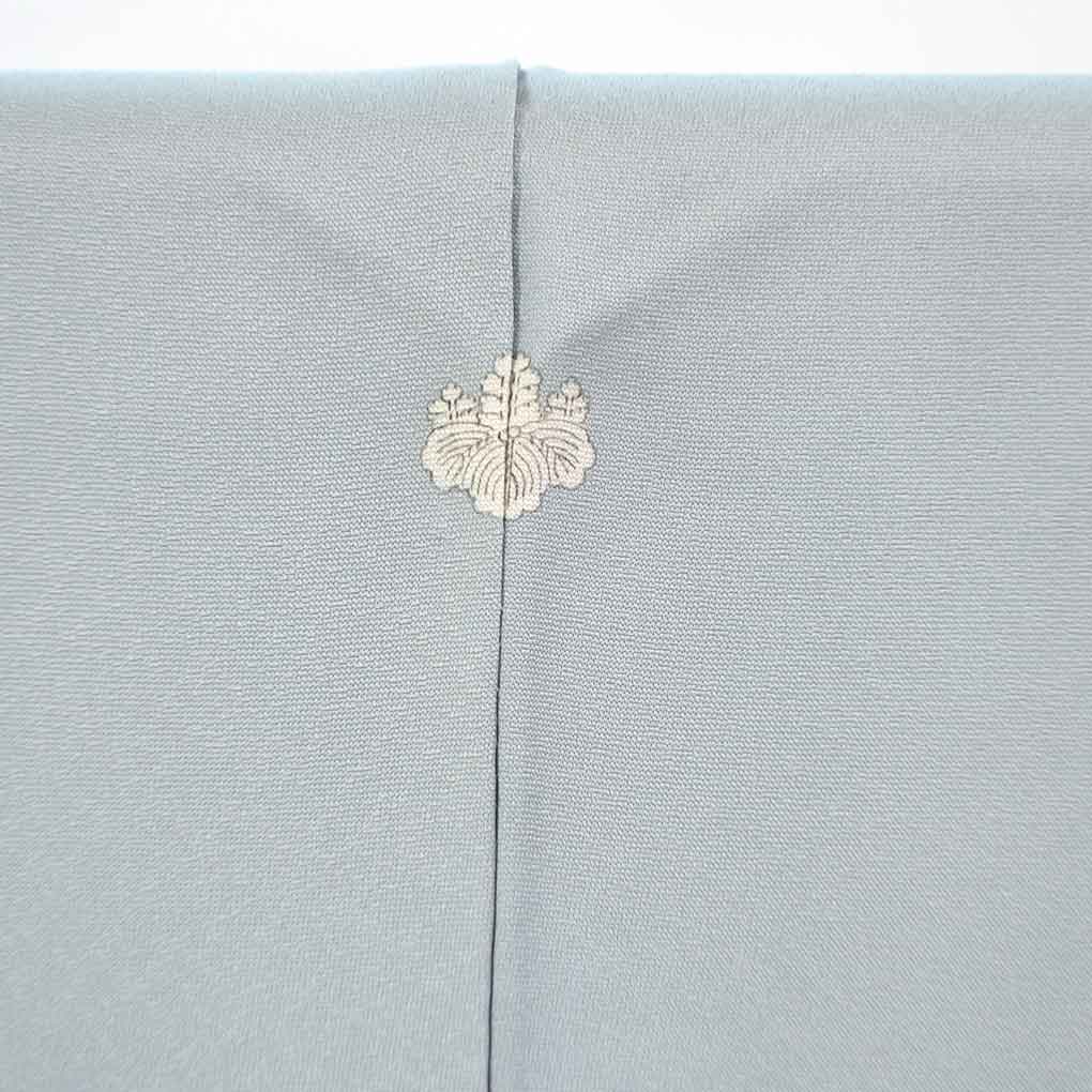 訪問着 リサイクル着物 身丈156cm 裄63cm 前幅24cm 後幅28.5cm 袖丈45cm 袖幅33cm レディース 袷 松竹梅 裄Mサイズ 秋冬春用 正絹（シルク）ブルー 美品 リメイク リユース【ランクA】