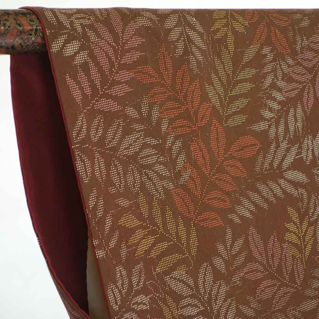 大島紬　袷　木の葉柄　正絹 大島紬袷木の葉柄正絹