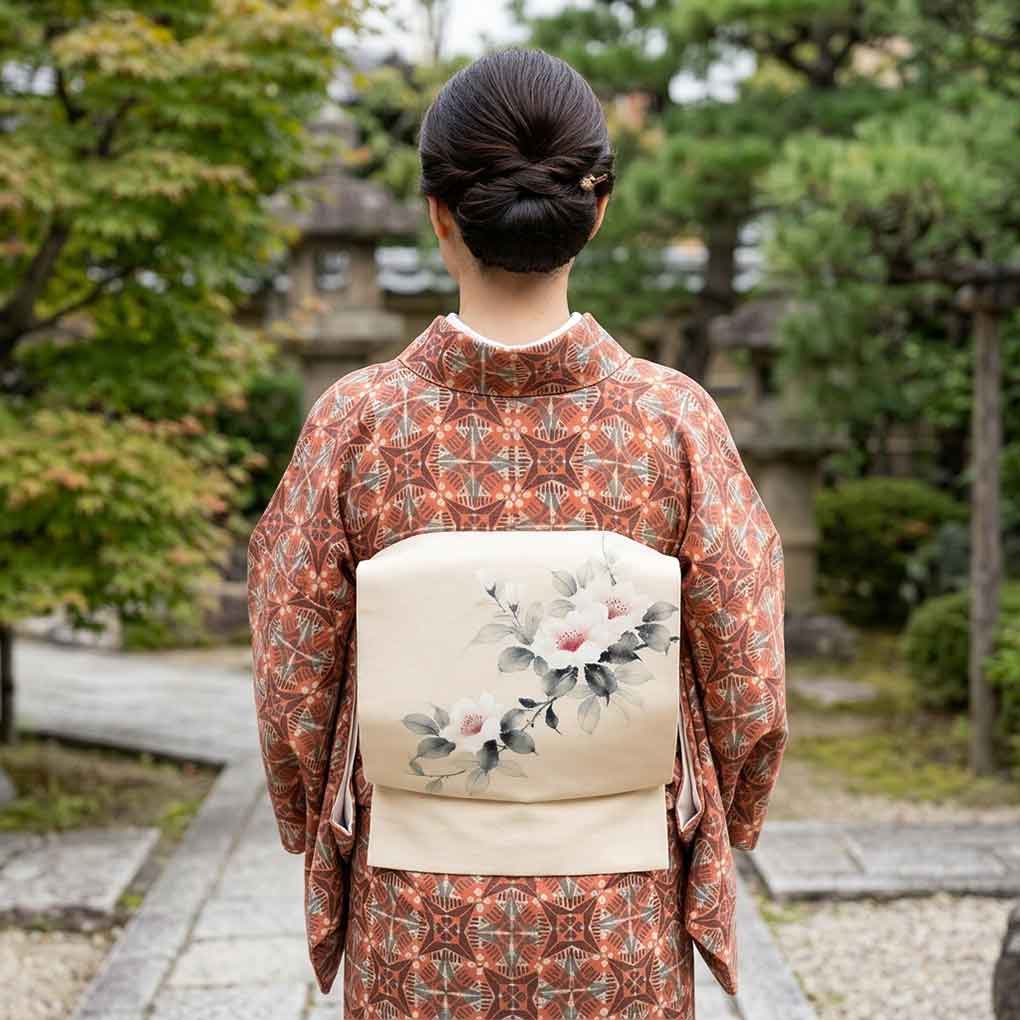 名古屋帯 リサイクル帯 幅31cm 長さ364cm レディース 花柄 秋冬春用 正絹(シルク)ピンク 美品 リメイク リユース【ランクA】