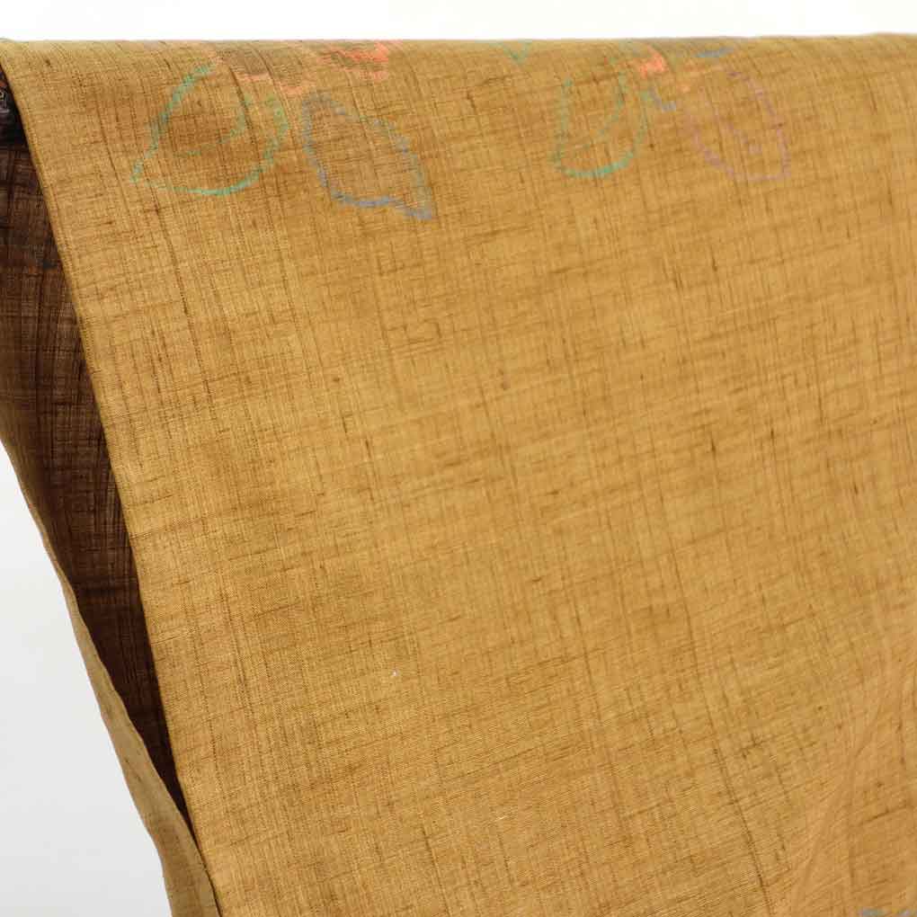 紬 リサイクル着物 身丈153cm 裄65cm 前幅26cm 後幅29.5cm 袖丈45cm 袖幅33cm レディース 単衣 花柄 裄Mサイズ 初夏・初秋用 正絹（シルク）ブラウン 美品 リメイク リユース【ランクA】