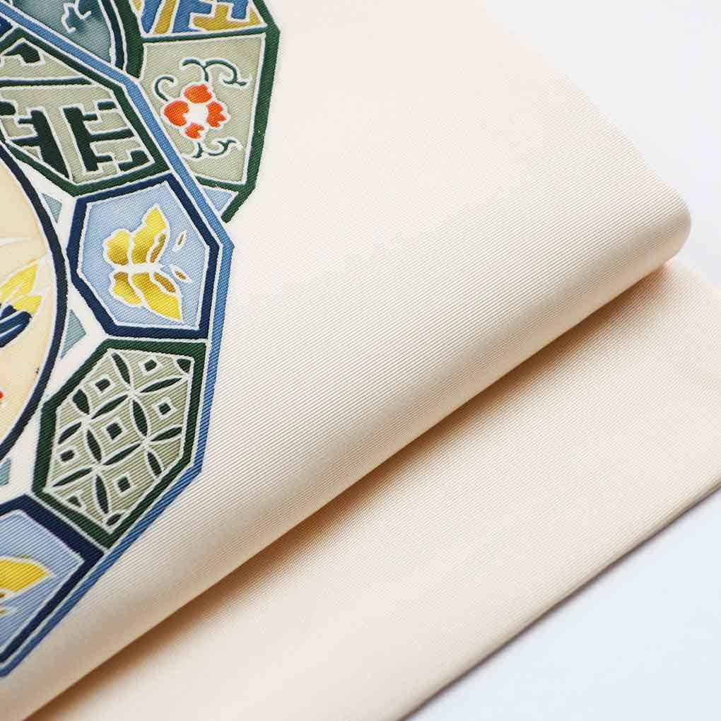 名古屋帯 リサイクル帯 幅30.5cm 長さ365cm レディース 花柄 秋冬春用 正絹（シルク）ピンク 美品 リメイク リユース【ランクA】