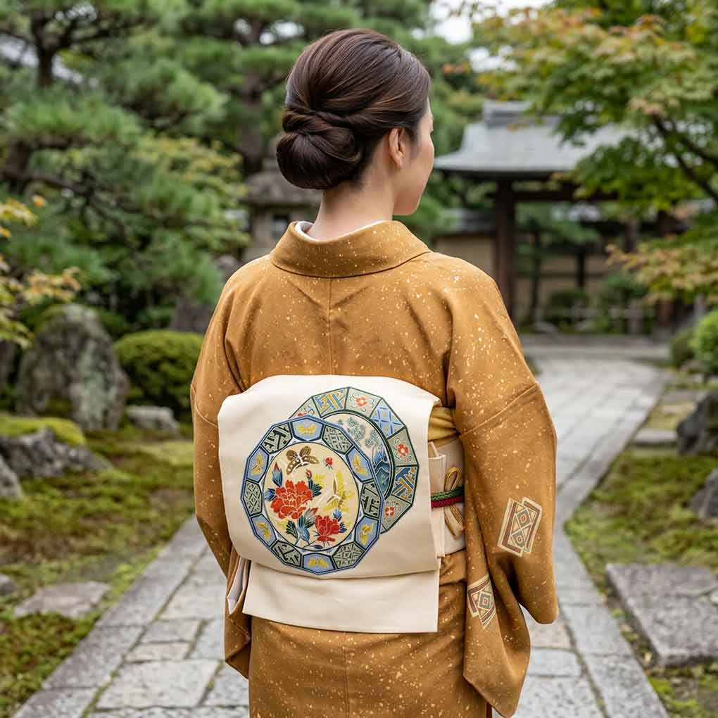 名古屋帯 リサイクル帯 幅30.5cm 長さ365cm レディース 花柄 秋冬春用 正絹（シルク）ピンク 美品 リメイク リユース【ランクA】