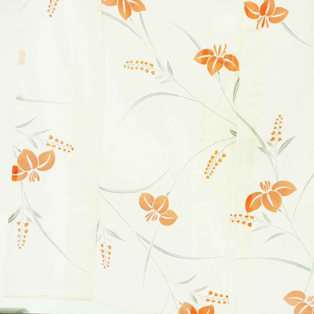 小紋 リサイクル着物 身丈159cm 裄63cm 前幅23.5cm 後幅28cm 袖丈49.5cm 袖幅32.5cm レディース 菖蒲 裄Mサイズ 夏用 ポリエステル ホワイト やや難 リメイク リユース【ランクB】