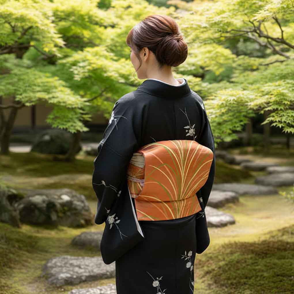 袋帯 リサイクル帯 幅30cm 長さ428cm レディース 花柄 秋冬春用 正絹（シルク）ブラウン 美品 リメイク リユース【ランクA】