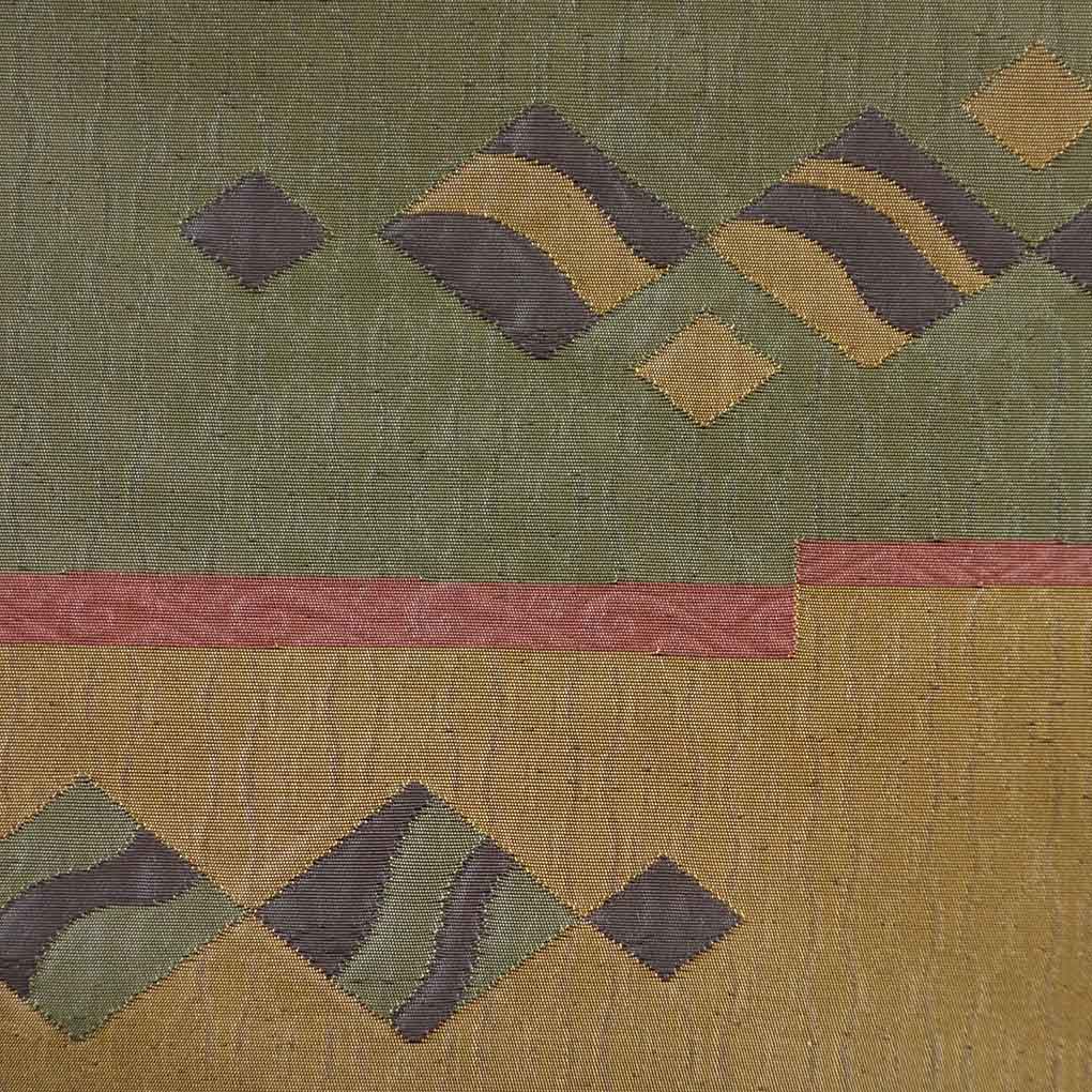 京袋帯 リサイクル帯 幅29cm 長さ366cm レディース 横段柄 秋冬春用 正絹（シルク）ブラウン 美品 リメイク リユース【ランクA】