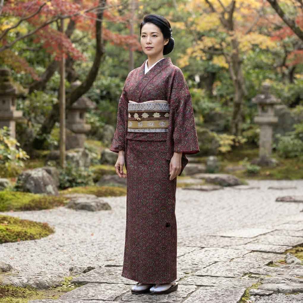紬 リサイクル着物 身丈159cm 裄63cm 前幅28cm 後幅30.5cm 袖丈49cm 袖幅32cm レディース 袷 亀甲 裄Mサイズ 秋冬春用 正絹（シルク）ブラック 美品 リメイク リユース【ランクA】