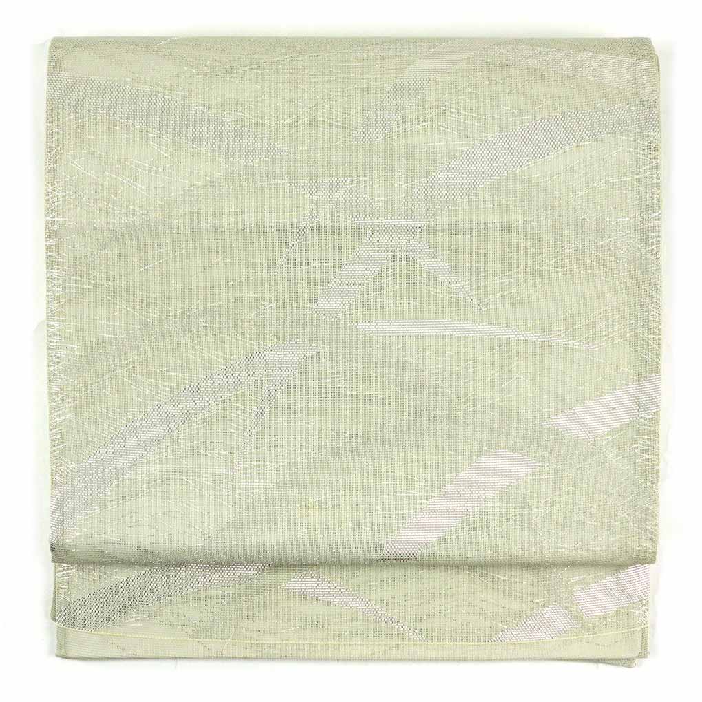 袋帯 リサイクル帯 幅31cm 長さ414cm レディース 露芝 夏用 正絹（シルク）グレー やや難 リメイク リユース【ランクB】