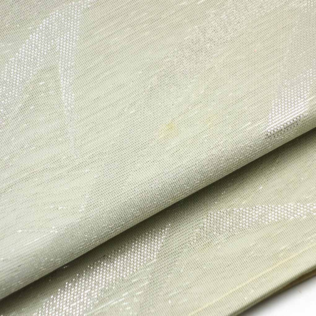 袋帯 リサイクル帯 幅31cm 長さ414cm レディース 露芝 夏用 正絹（シルク）グレー やや難 リメイク リユース【ランクB】