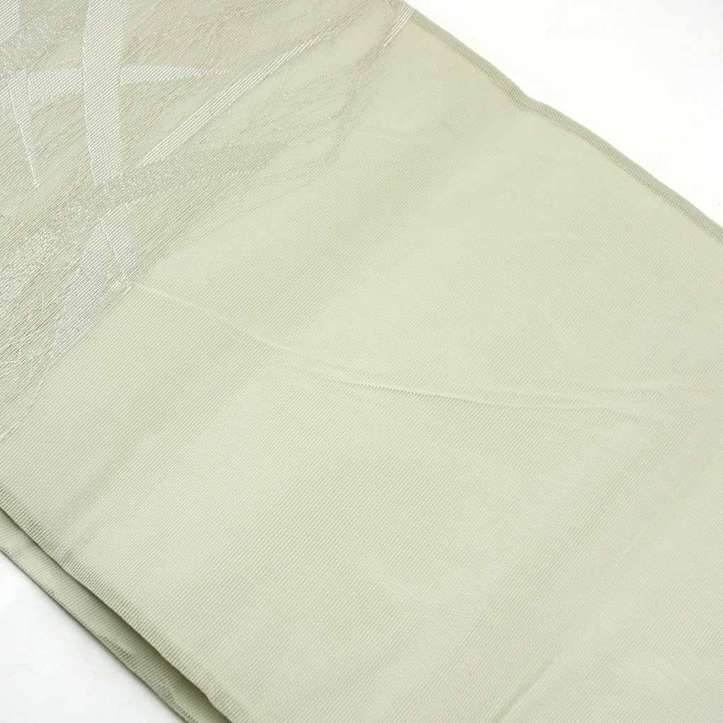 袋帯 リサイクル帯 幅31cm 長さ414cm レディース 露芝 夏用 正絹（シルク）グレー やや難 リメイク リユース【ランクB】