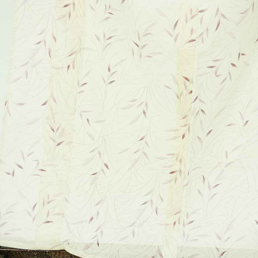 小紋 リサイクル着物 身丈163cm 裄63cm 前幅25.5cm 後幅31cm 袖丈45cm 袖幅32cm レディース 植物 裄Mサイズ 夏用 ポリエステル ホワイト 美品 リメイク リユース【ランクA】