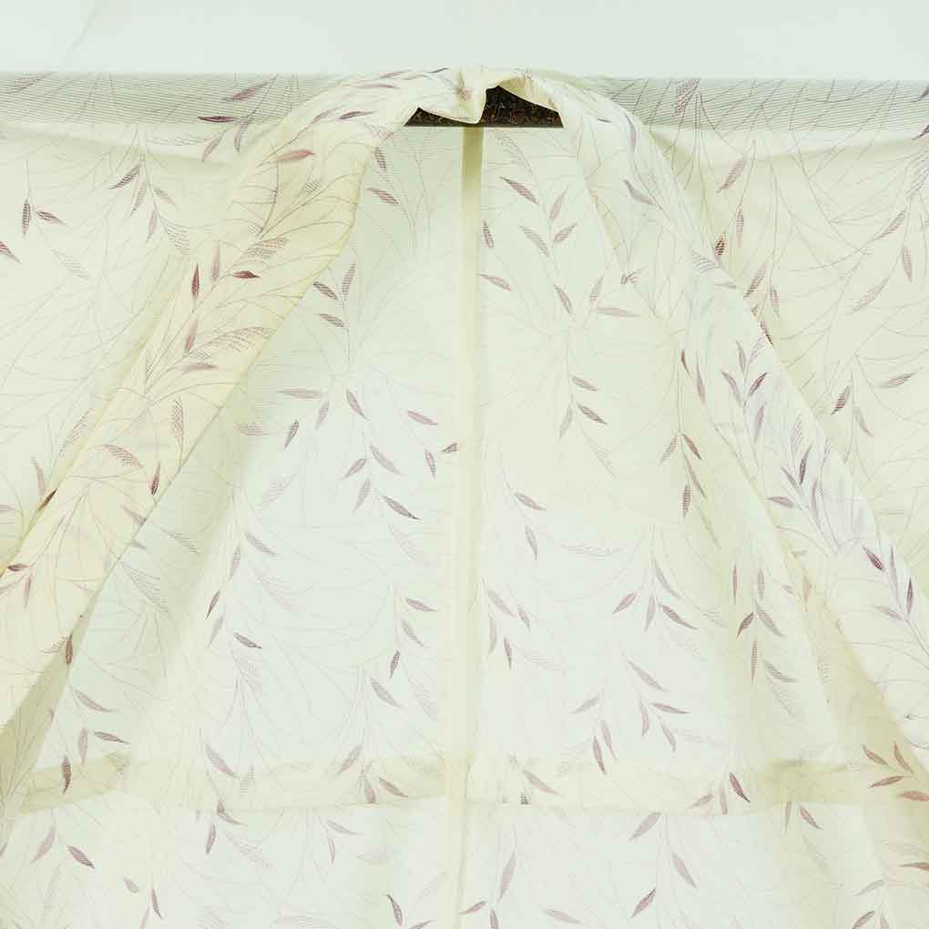 小紋 リサイクル着物 身丈163cm 裄63cm 前幅25.5cm 後幅31cm 袖丈45cm 袖幅32cm レディース 植物 裄Mサイズ 夏用 ポリエステル ホワイト 美品 リメイク リユース【ランクA】