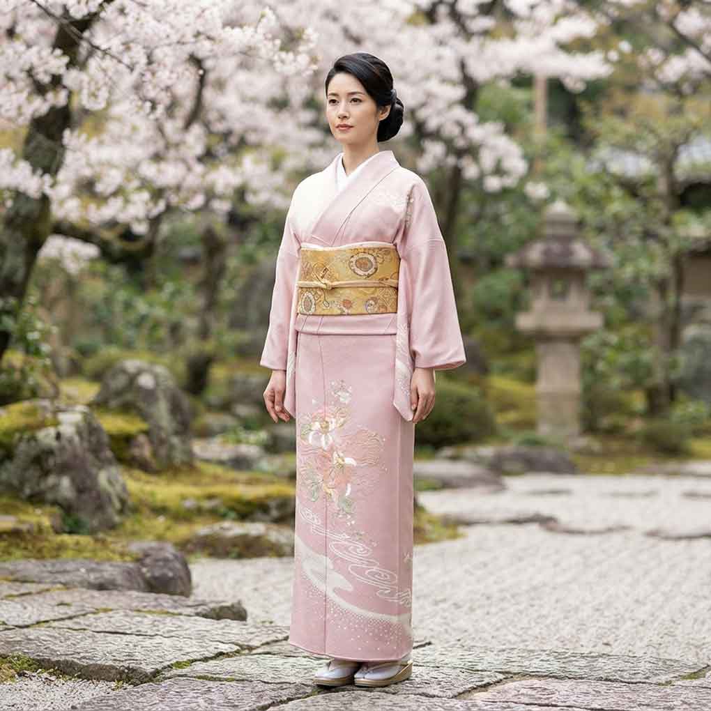 訪問着 リサイクル着物 身丈158cm 裄65cm 前幅23cm 後幅28.5cm 袖丈53cm 袖幅33cm レディース 袷 絞り 裄Mサイズ 秋冬春用 正絹（シルク）ピンク やや難 リメイク リユース【ランクB】