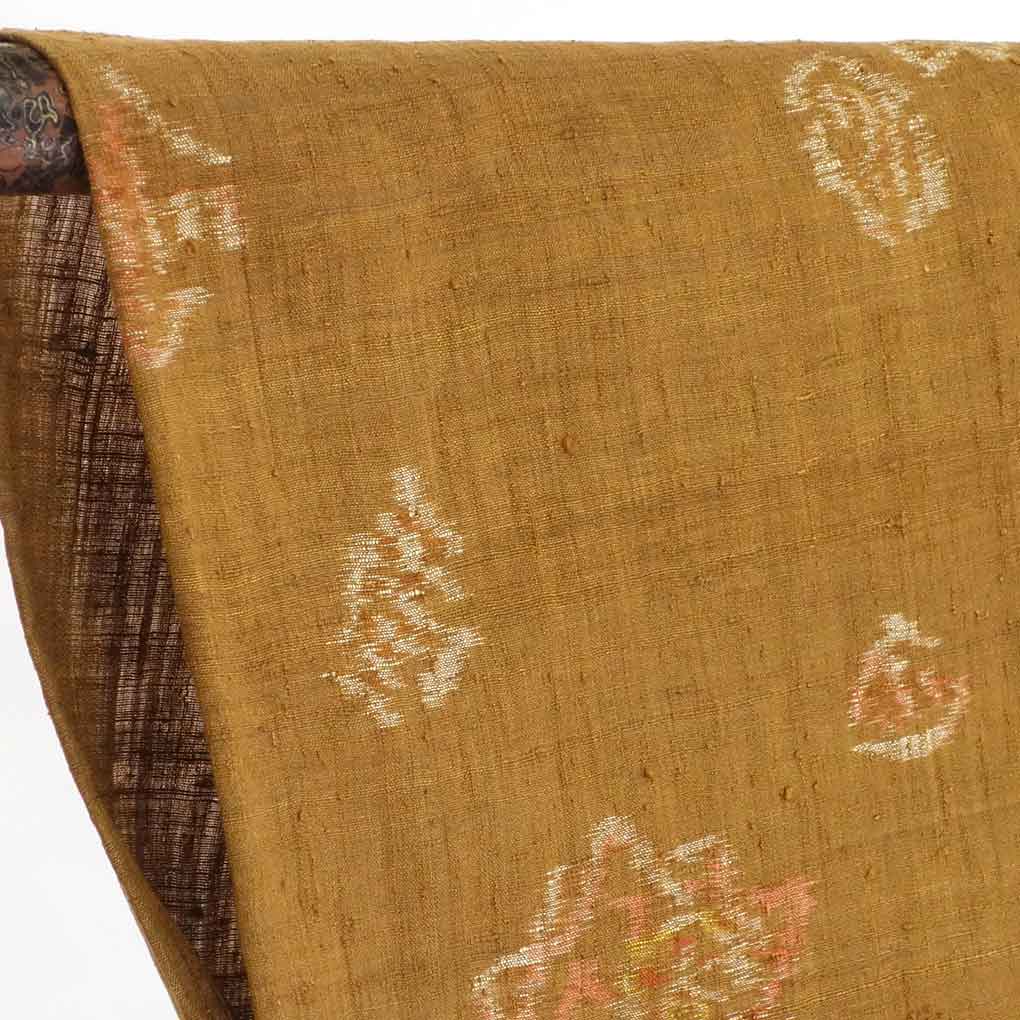 リサイクル 紬 着物 身丈151cm 裄63cm 前幅24cm 後幅29cm 袖丈45cm 袖幅33cm レディース 単衣 連続模様 裄Mサイズ 初夏・初秋用 正絹(シルク)茶色 美品 リサイクル リメイク リユース【ランクA】